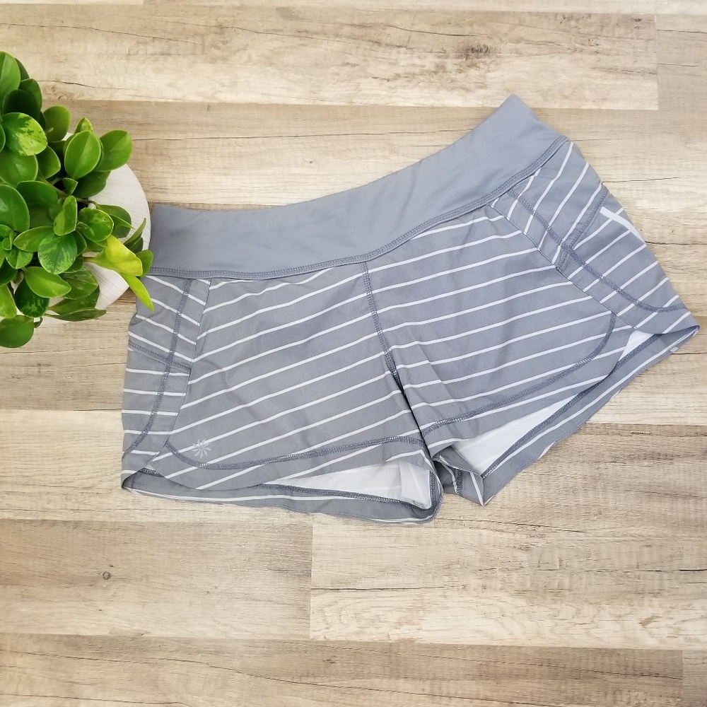 Womens Athleta workout shorts striped short shorts